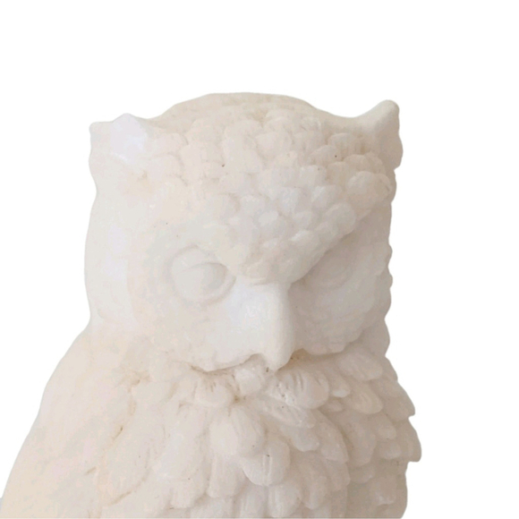 Vintage Signed A Santini White Alabaster Owl Sculpture Italy READ - Picture 5 of 9
